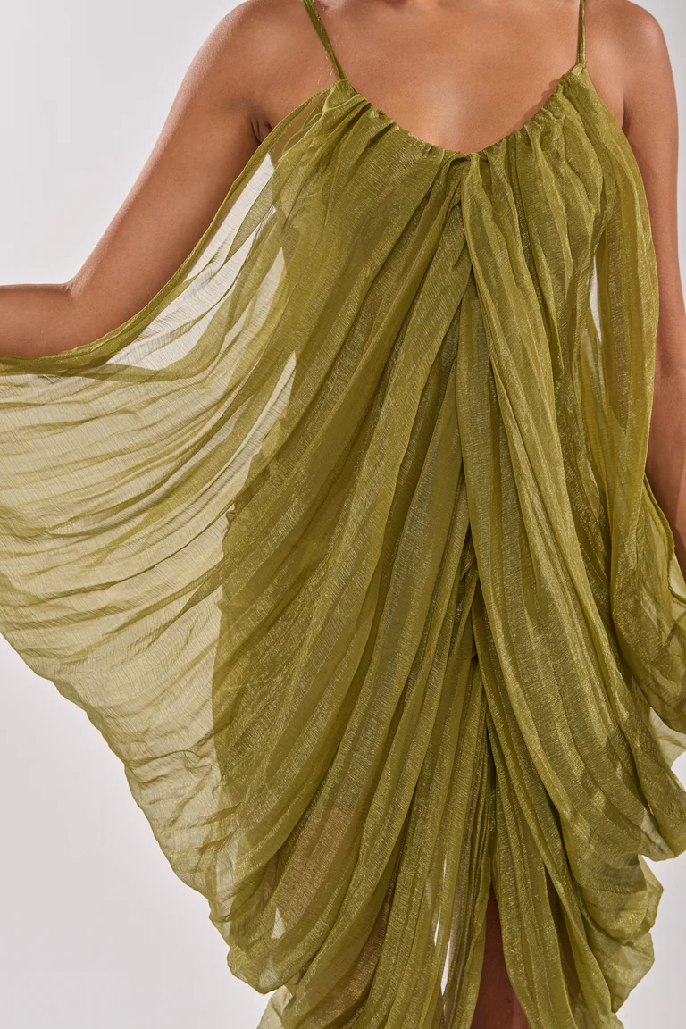 Pleated mesh dress
