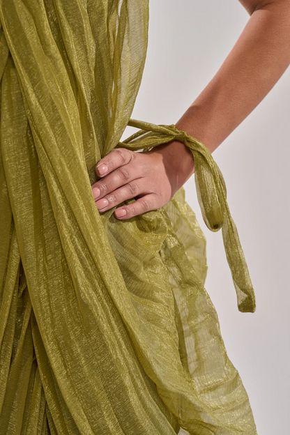 Pleated mesh dress