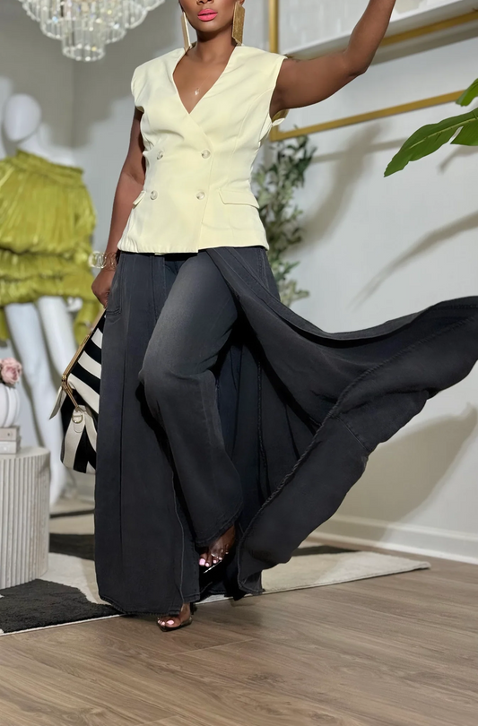 Runway Layered Denim Jeans
