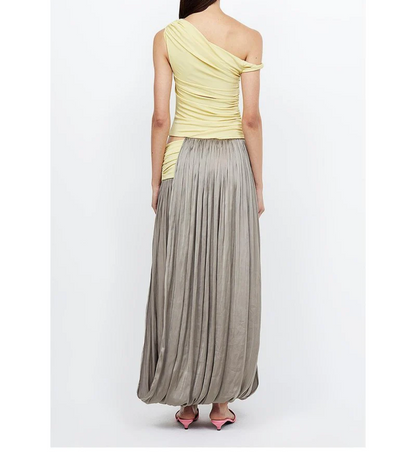 Asymmetric shoulder maxi dress