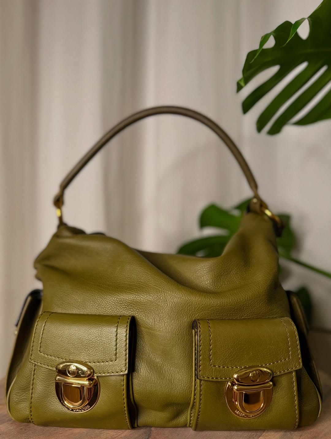 Leather Large Multipocket Hobo bag