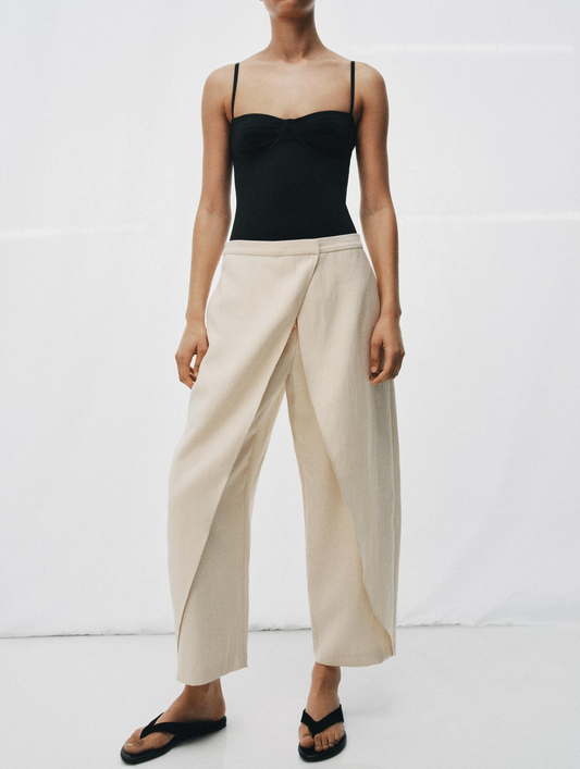 Crossover front pants
