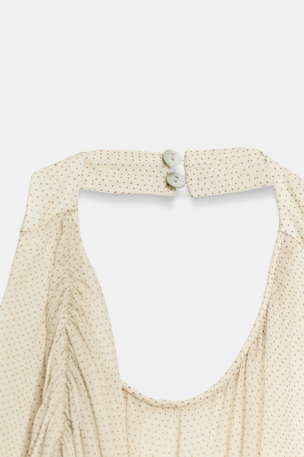 Dropped polka dot halter top