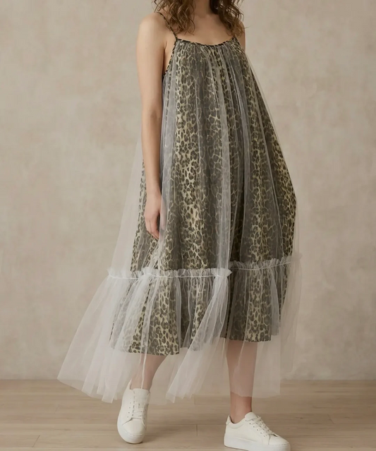 Leopard Mesh & Tulle Keepsake Dress
