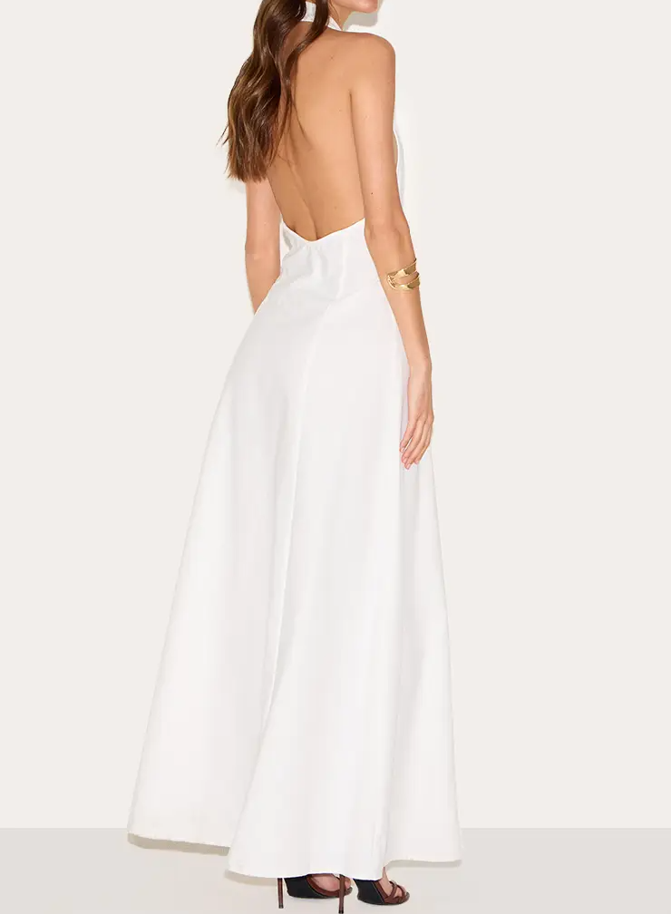 Button Down Collar Detail Maxi Dress