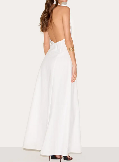 Button Down Collar Detail Maxi Dress