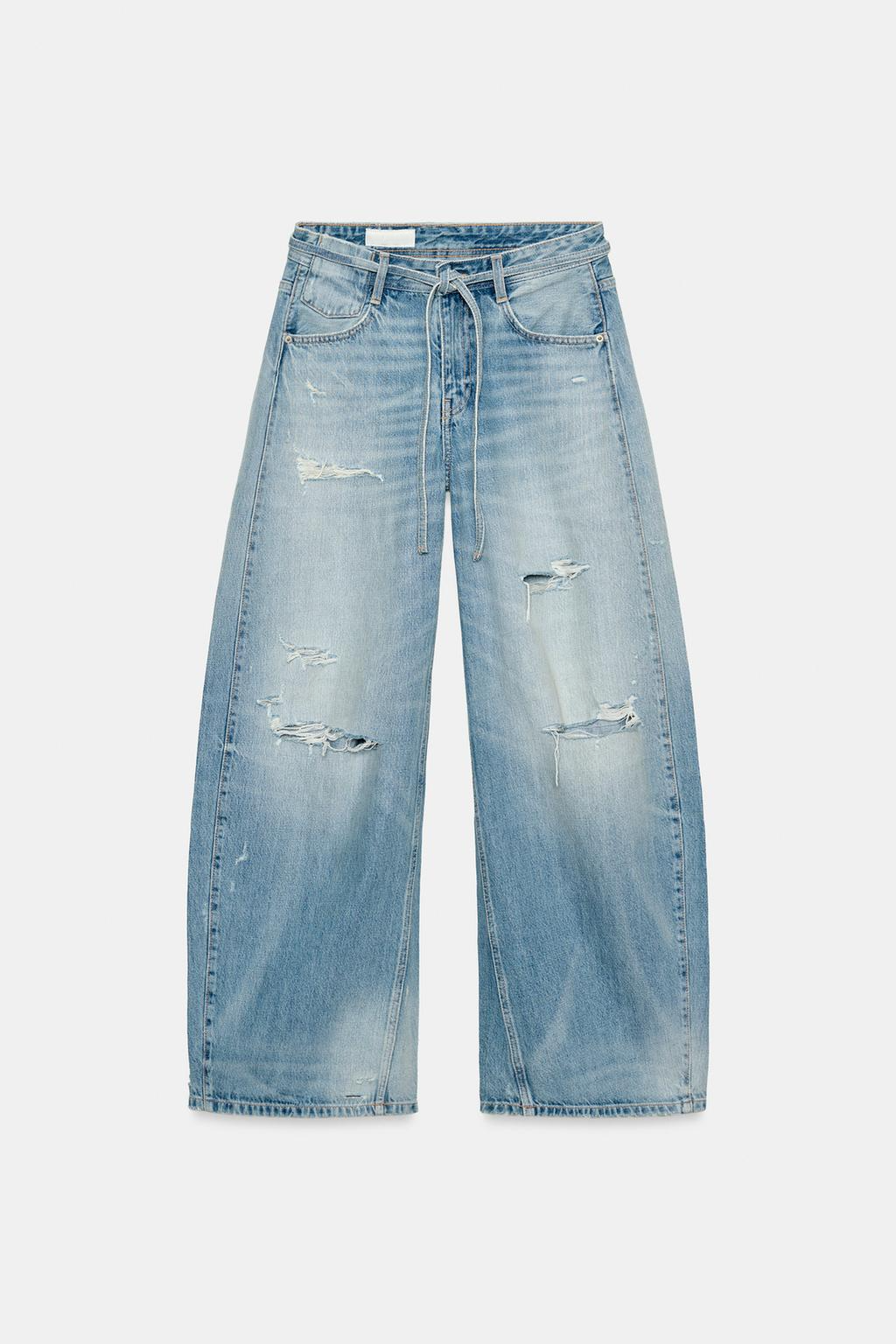 Ripped Mid-Rise Baggy Jeans