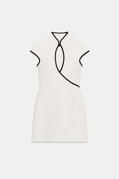 Contrast Piping Mini Dress