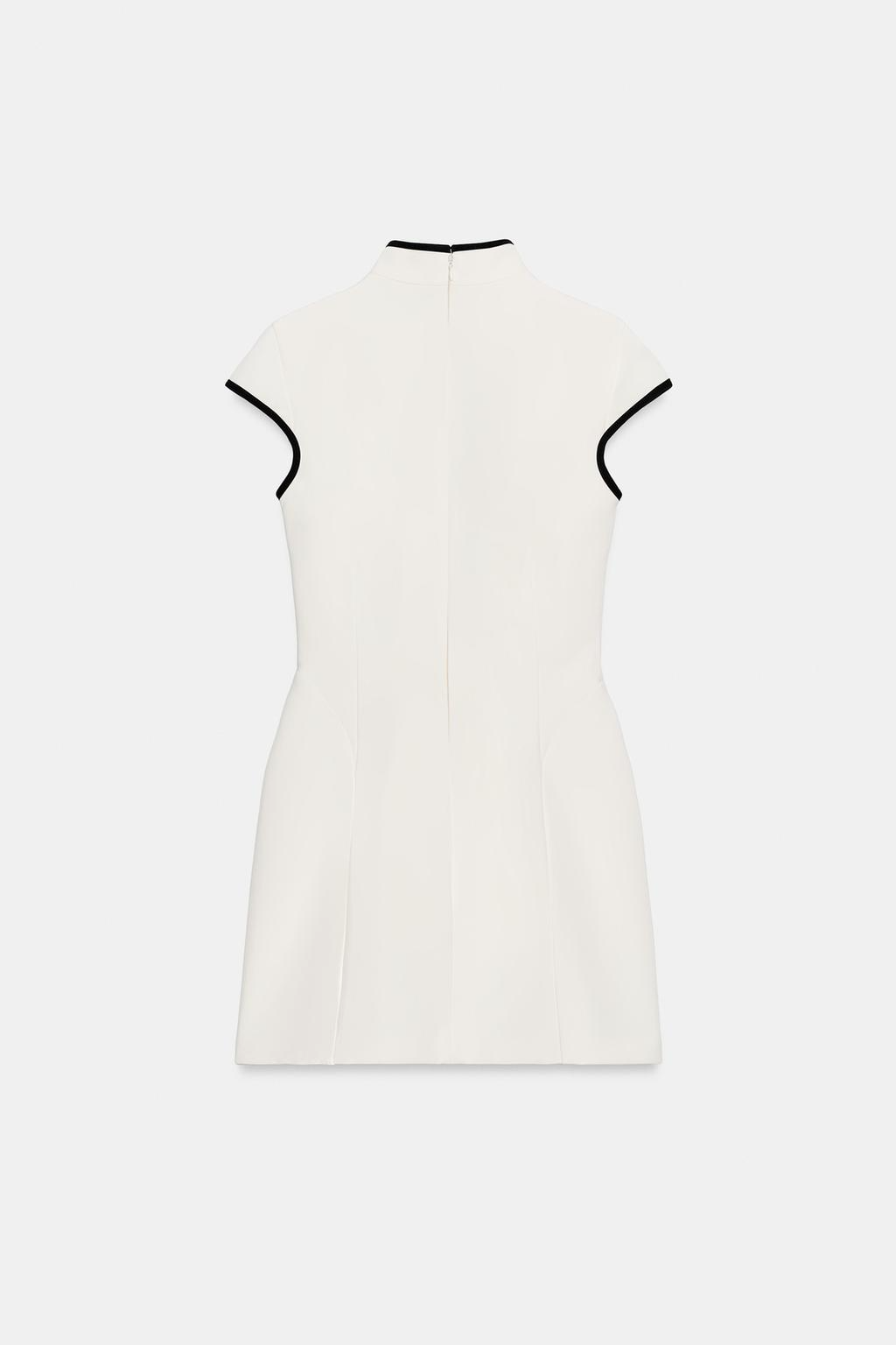 Contrast Piping Mini Dress