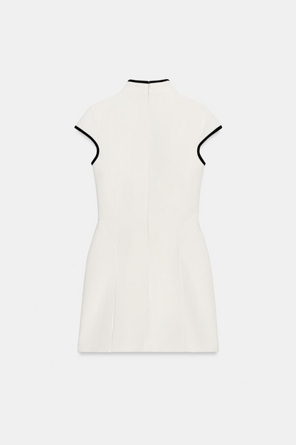 Contrast Piping Mini Dress