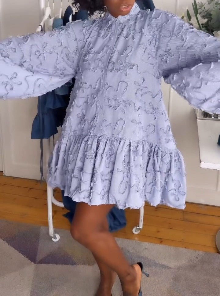 Puff-Sleeve Baby Doll Dress