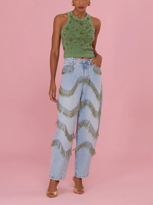 Bohemian Fringed Jeans