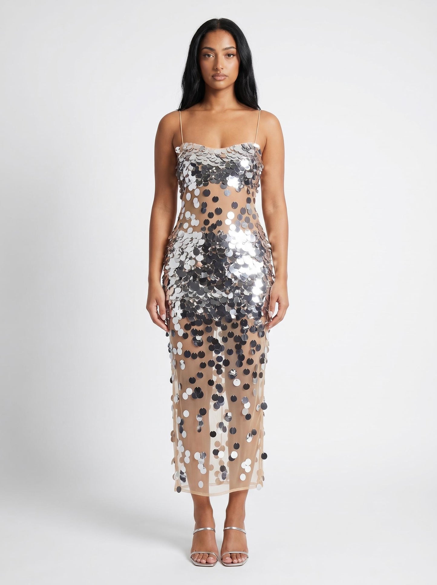 Mesh sequin dress