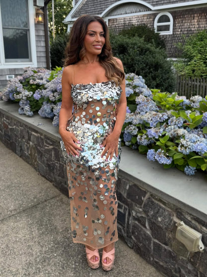 Mesh sequin dress