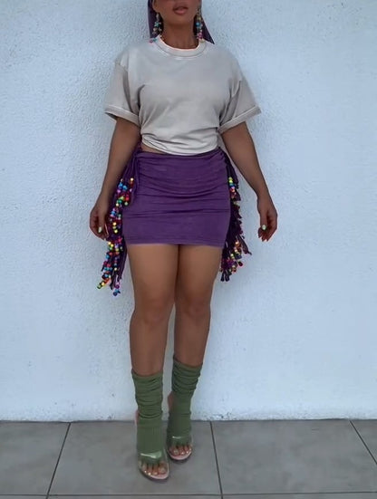 Fringed Beaded Skirt