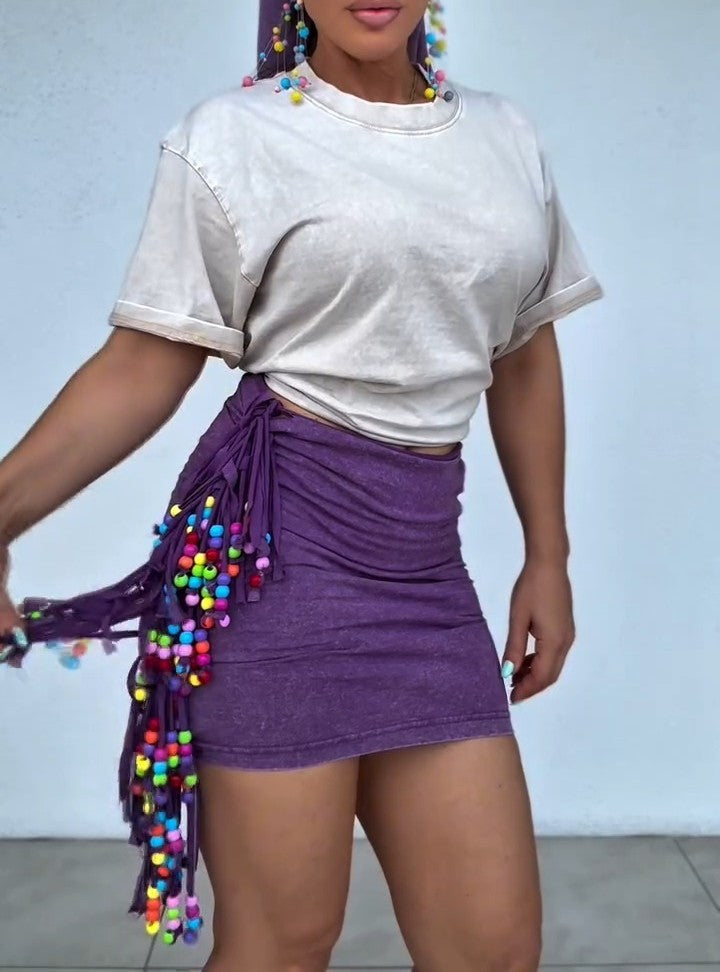 Fringed Beaded Skirt