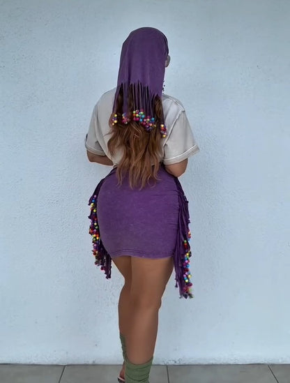 Fringed Beaded Skirt