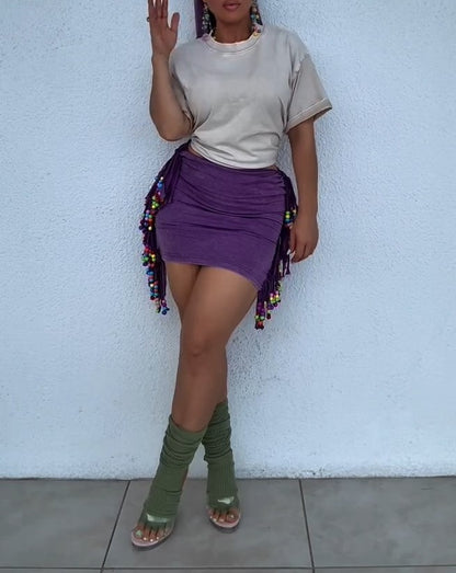 Fringed Beaded Skirt