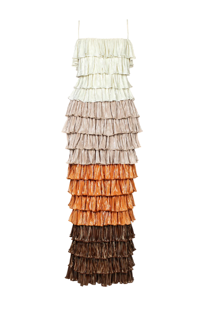 Pleated Layered Halter Dress