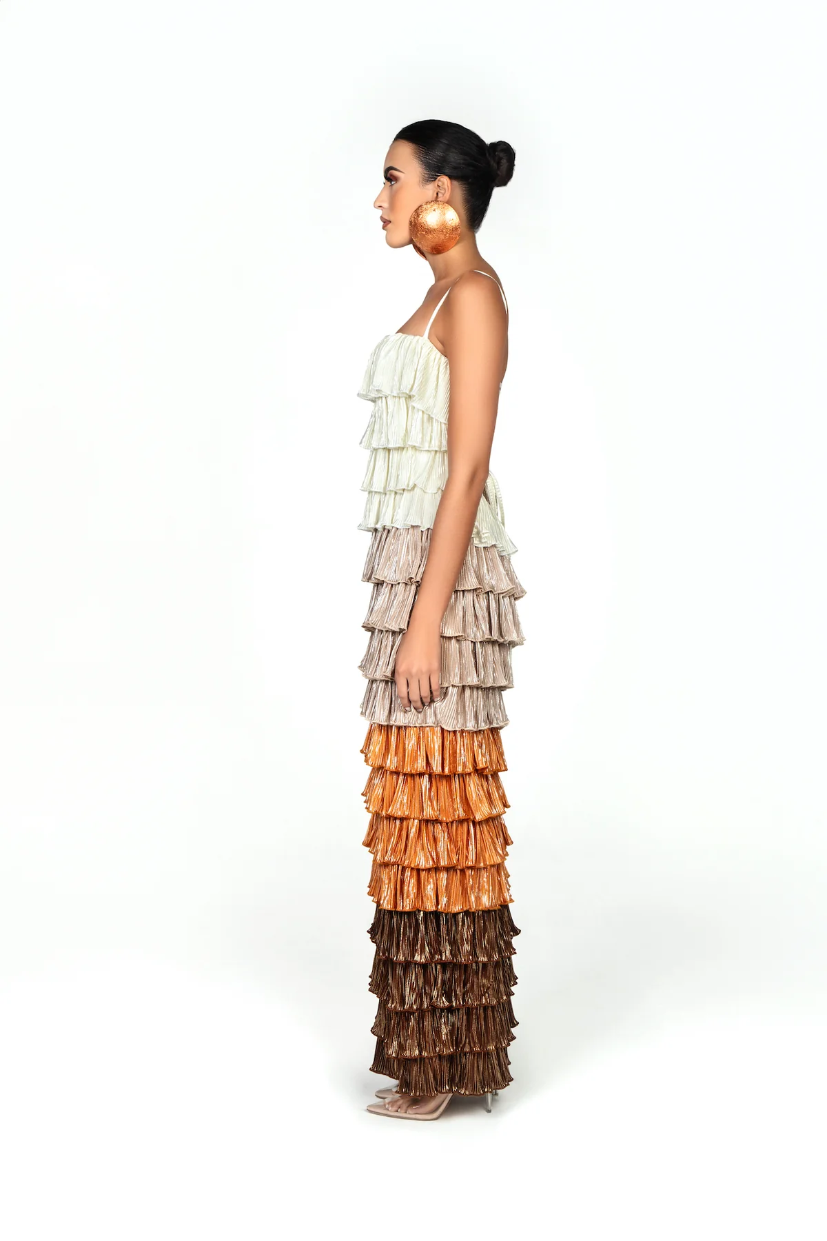 Pleated Layered Halter Dress