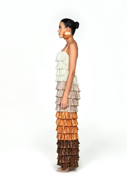 Pleated Layered Halter Dress