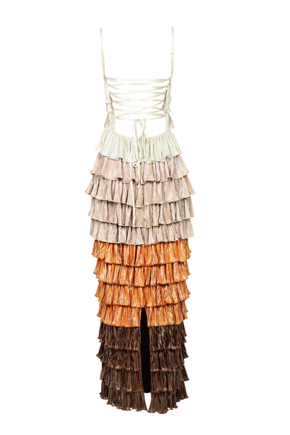 Pleated Layered Halter Dress