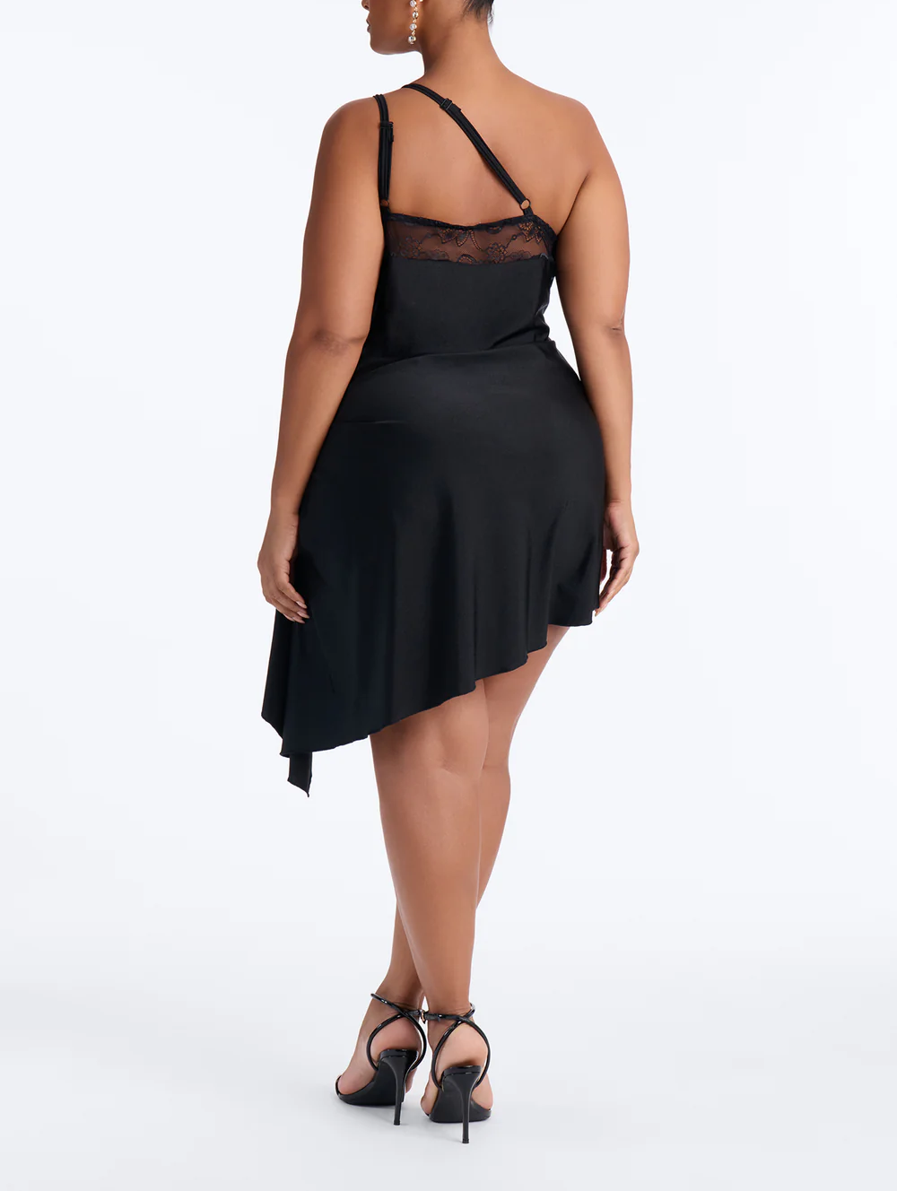 Ariel Lace Trim Mini Dress - Black