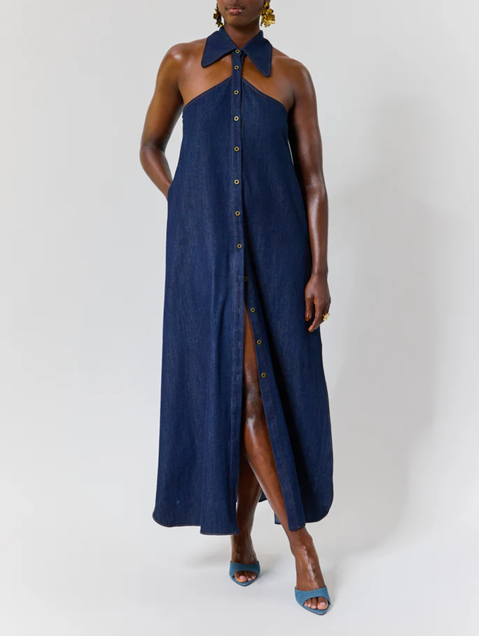 Denim Cold Shoulder Dress