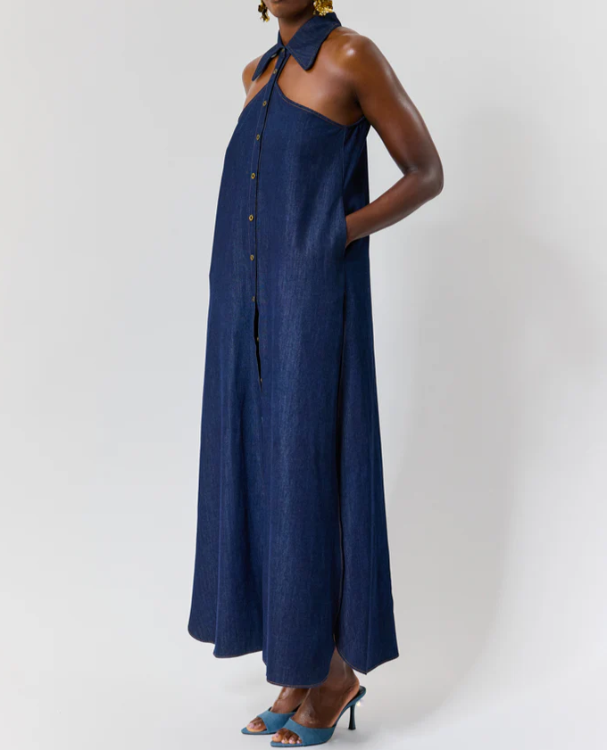 Denim Cold Shoulder Dress