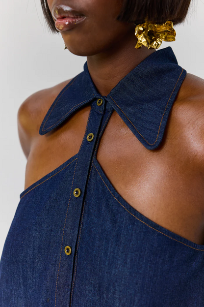 Denim Cold Shoulder Dress