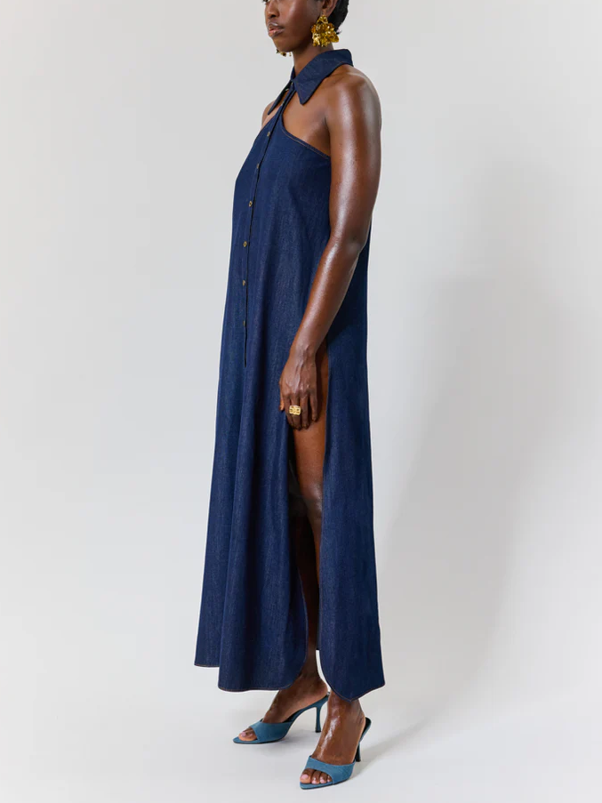 Denim Cold Shoulder Dress