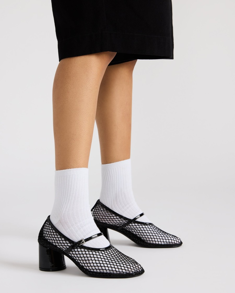 Mesh-top high-heeled sandals