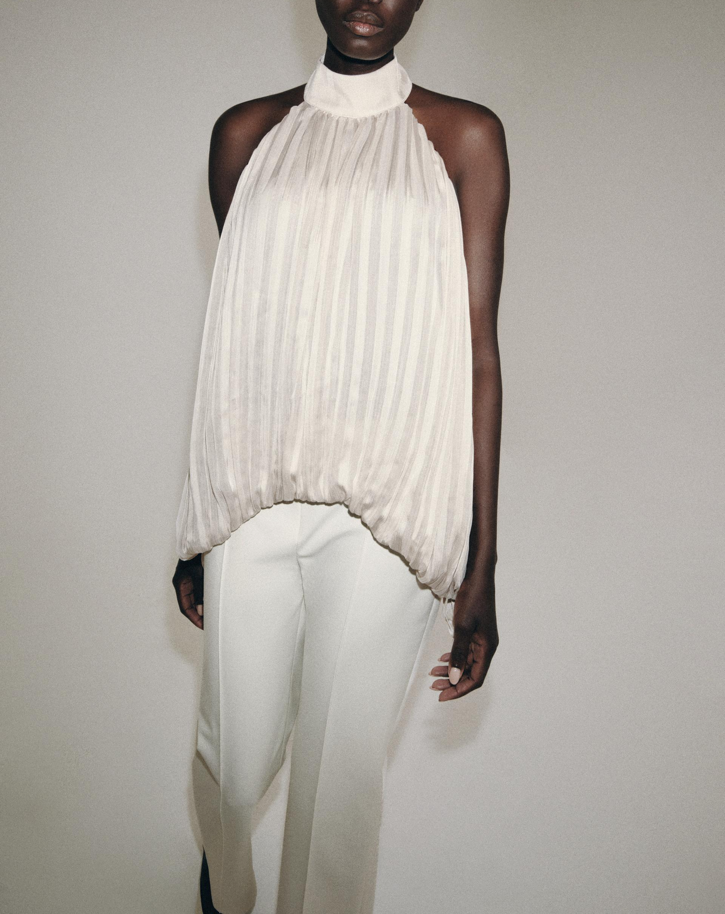 COLLECTION PLEATED HALTER TOP