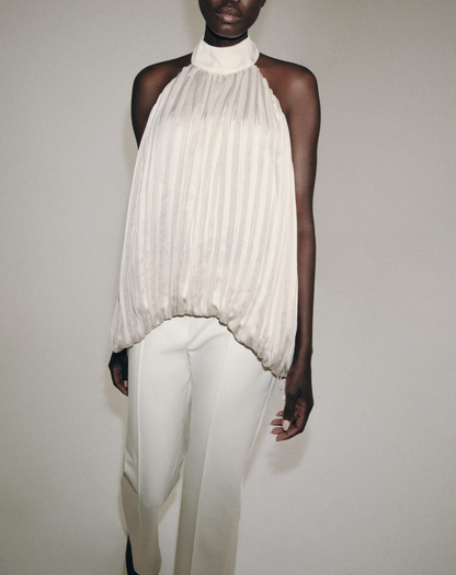 COLLECTION PLEATED HALTER TOP