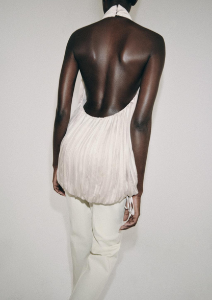 COLLECTION PLEATED HALTER TOP