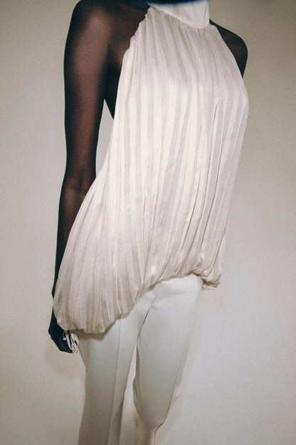 COLLECTION PLEATED HALTER TOP