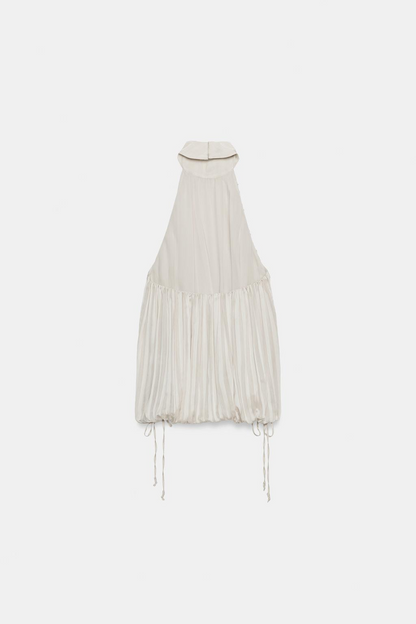 COLLECTION PLEATED HALTER TOP
