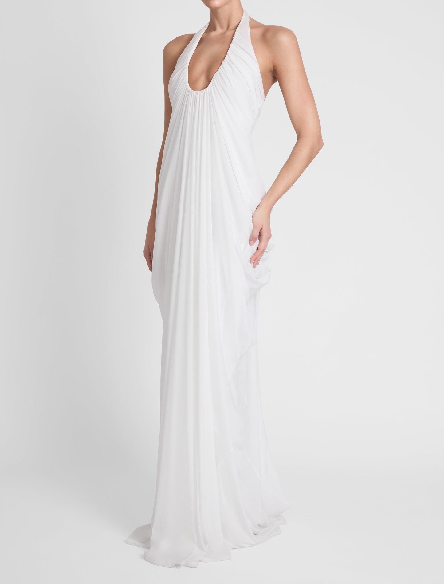Pleated sleeveless maxi dress