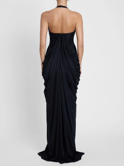 Pleated sleeveless maxi dress