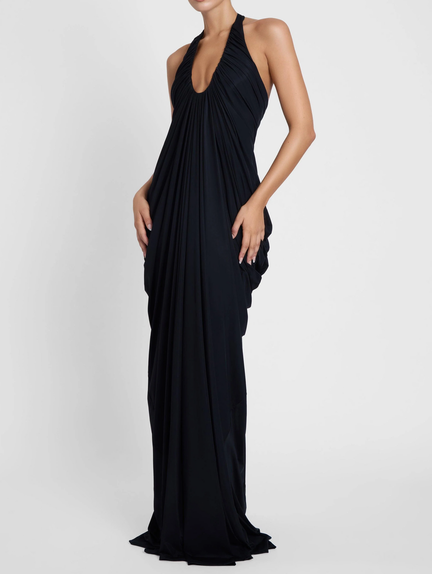 Pleated sleeveless maxi dress