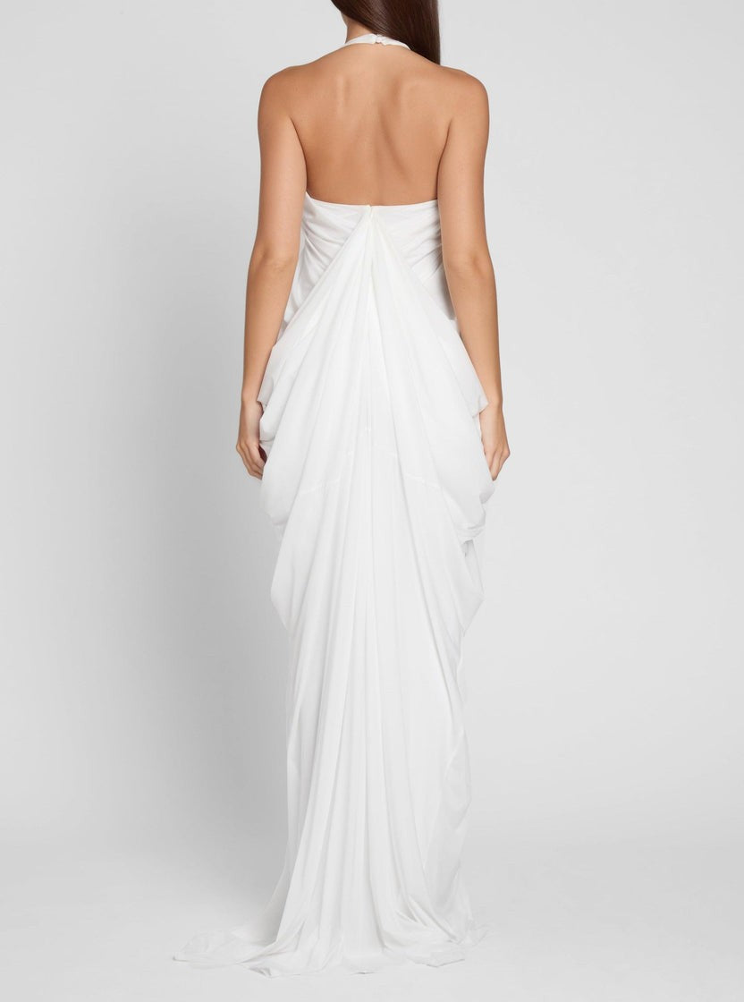 Pleated sleeveless maxi dress