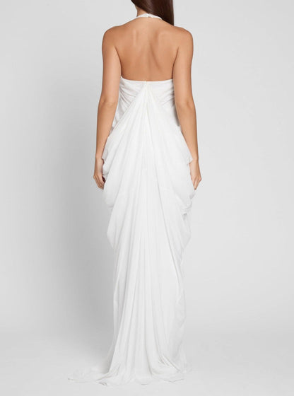 Pleated sleeveless maxi dress