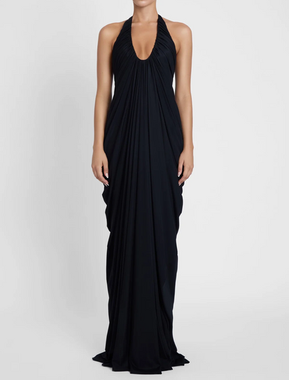 Pleated sleeveless maxi dress