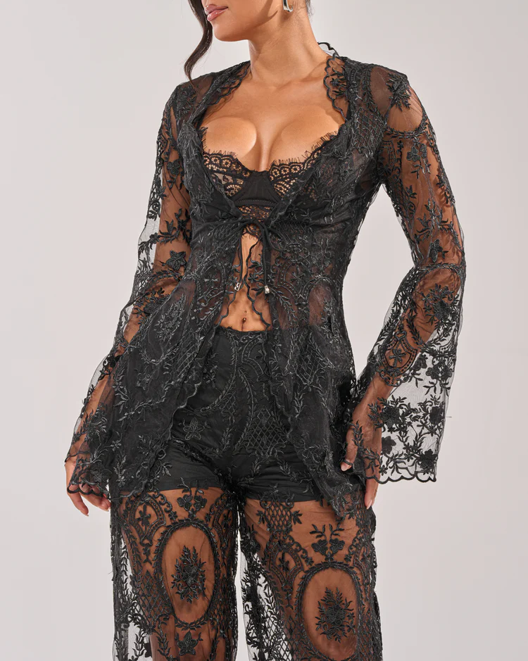 Luxurious Lace-Up Front Set