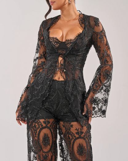 Luxurious Lace-Up Front Set