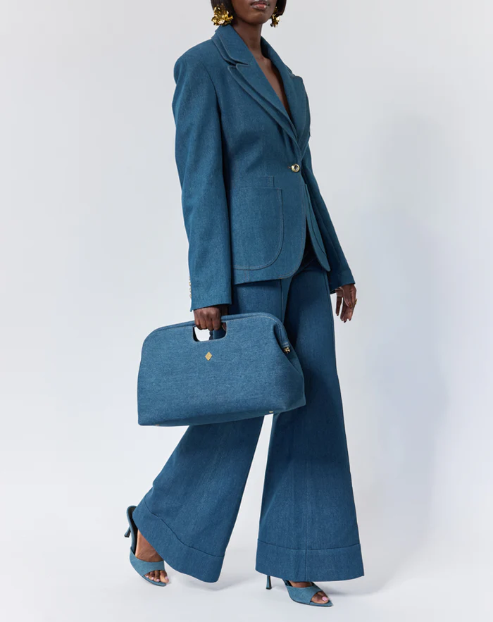Denim Tailored Blazer+Flared jeans