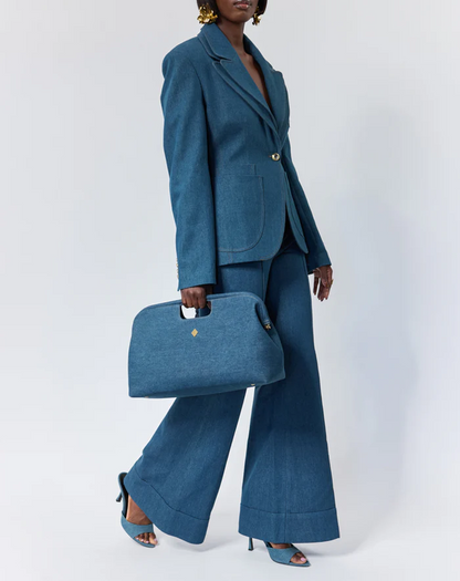 Denim Tailored Blazer+Flared jeans