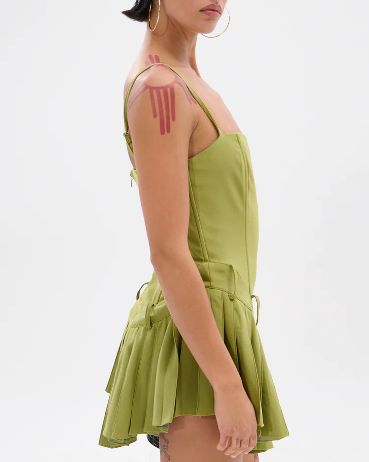 DANCING THROUGH LIFE MINI DRESS IN OLIVE