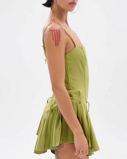 DANCING THROUGH LIFE MINI DRESS IN OLIVE