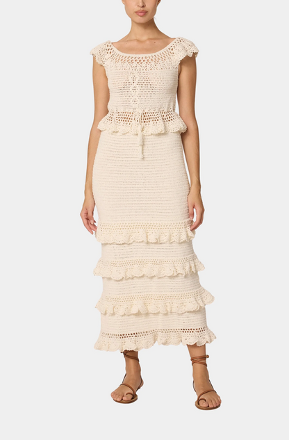 Beige Knit Dress Set